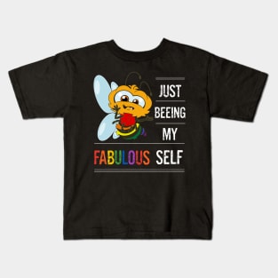 LGBTQ Gay Pride Month Parade Festival Just Beeing My Fabulous Self Gay Bee Kids T-Shirt